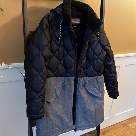 Eddie Bauer mixed media jacket. Puffer/ trench. Never worn. NWOT - Picture 2 of 5